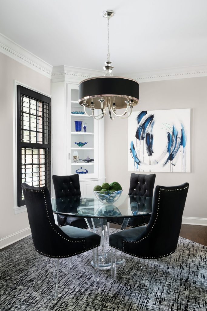 Contemporary Dining Room, Abstract Art, Potomac Maryland